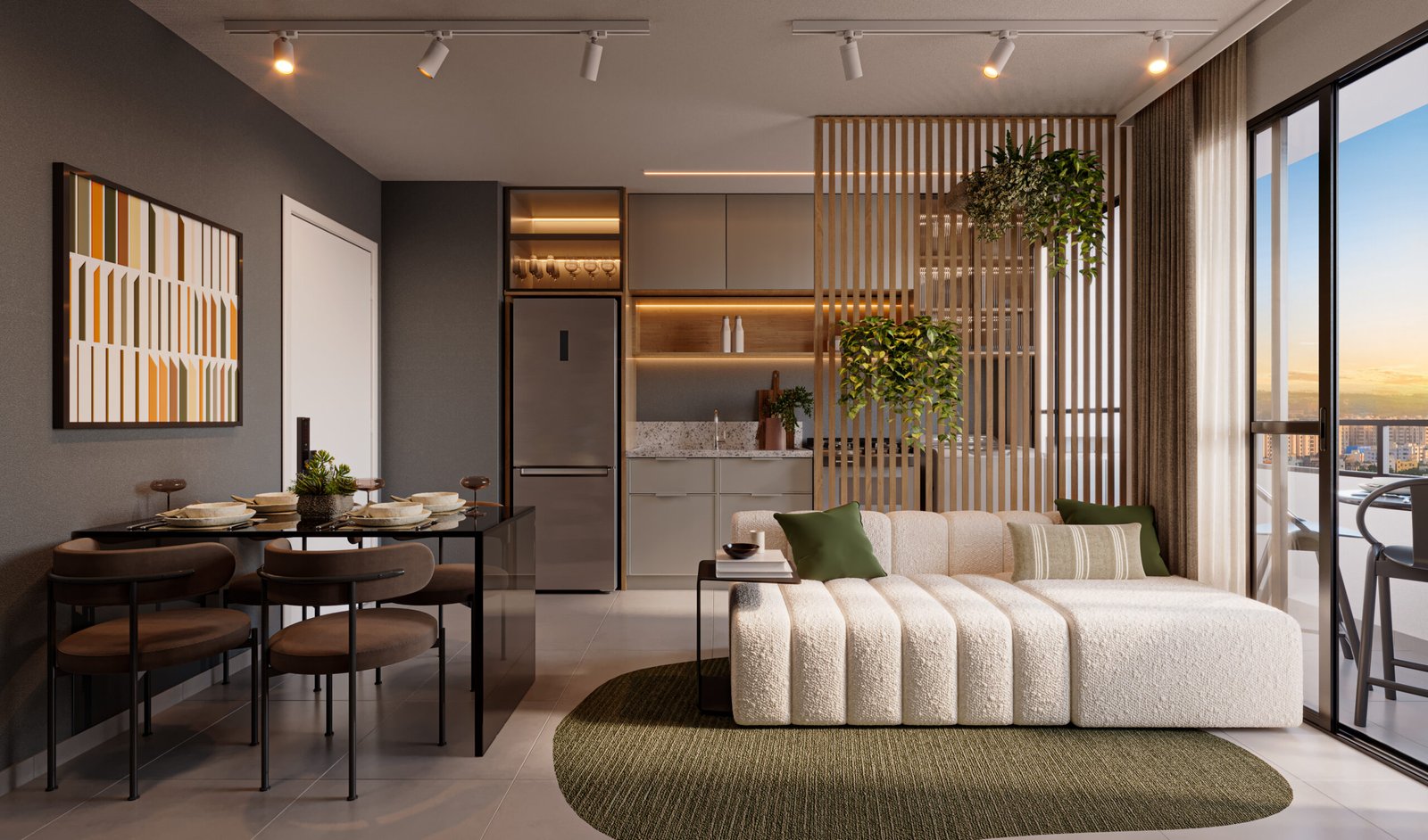 Living - Apto de 2 Quartos com Suíte