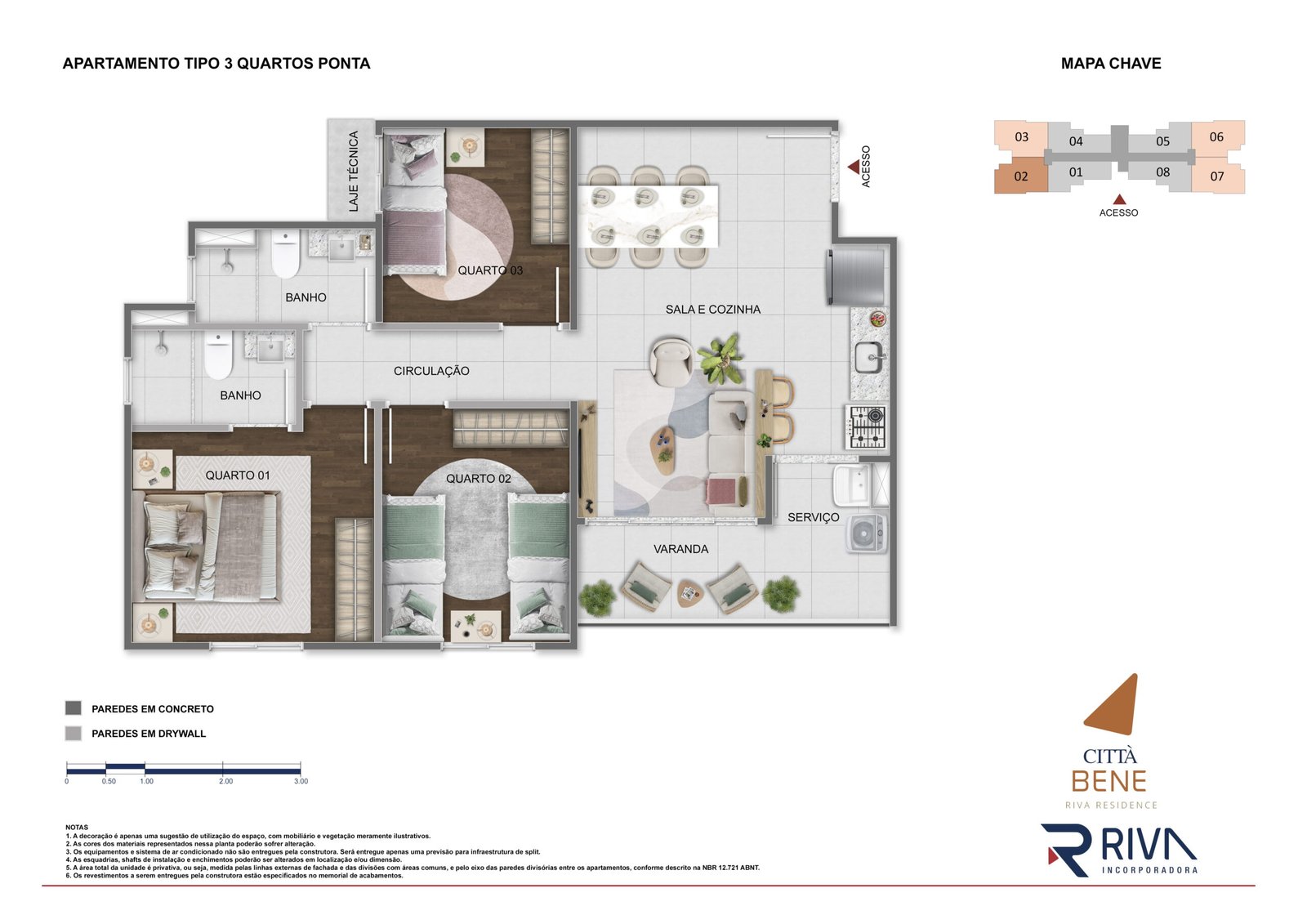 Planta — Planta Tipo 3 Dorm c/ Suíte